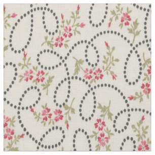 1920 Bloemen met Stippen Stof