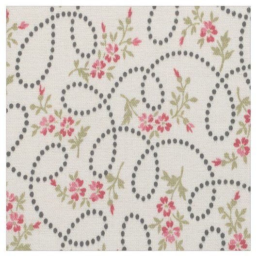 1920 Bloemen met Stippen Stof (Close Up)