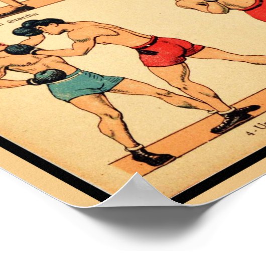 1920 Boxer Stance en stoten Poster (Hoek)