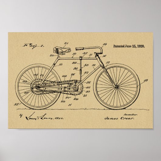 1920  brochure over fietspatroon — Kunstafdrukken Poster (Voorkant)