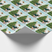 1920  dame die kerstboom decorteert cadeaupapier (Hoek)