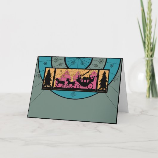 1920 Deco Victoriana Noel Feestdagen Kaart (Voorkant)