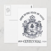 1920 deelstaat Maine Centennial Briefkaart (Voorkant / Achterkant)