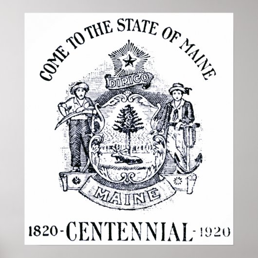 1920 deelstaat Maine Centennial Poster (Voorkant)