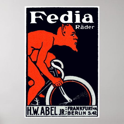1920 Duivel met fietsen Poster (Voorkant)
