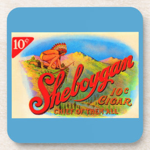 1920-etiket Sheboygan cigar Drankjes Onderzetter