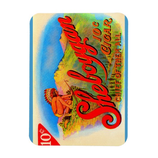 1920-etiket Sheboygan cigar Magneet (Verticaal)