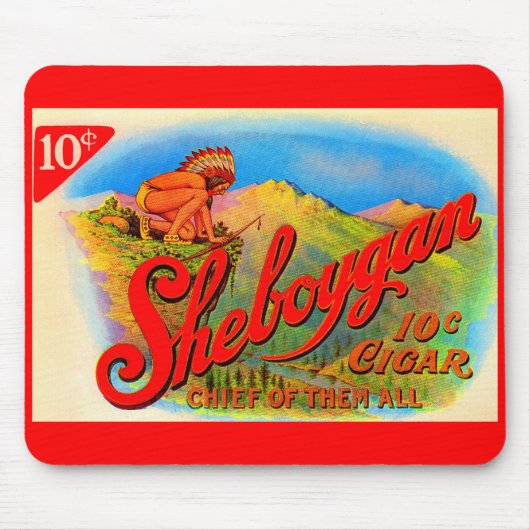 1920-etiket Sheboygan cigar Muismat (Voorkant)