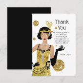 1920 flapper girl gatsby , Art Deco Bedankkaart (Voorkant / Achterkant)