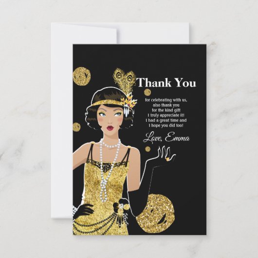 1920 flapper girl gatsby , Art Deco Kaart (Voorkant)