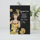 1920 flapper girl gatsby , Art Deco Kaart (Staand voorkant)