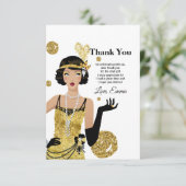 1920 flapper girl gatsby , Art Deco Kaart (Staand voorkant)