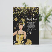 1920 flapper girl gatsby , Art Deco Kaart (Staand voorkant)