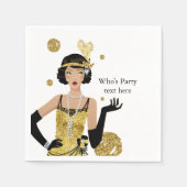 1920 flapper girl gatsby , Art Deco Napkins Servet (Voorkant)