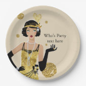 1920 flapper girl gatsby , Art Deco Papieren Bordje (Voorkant)