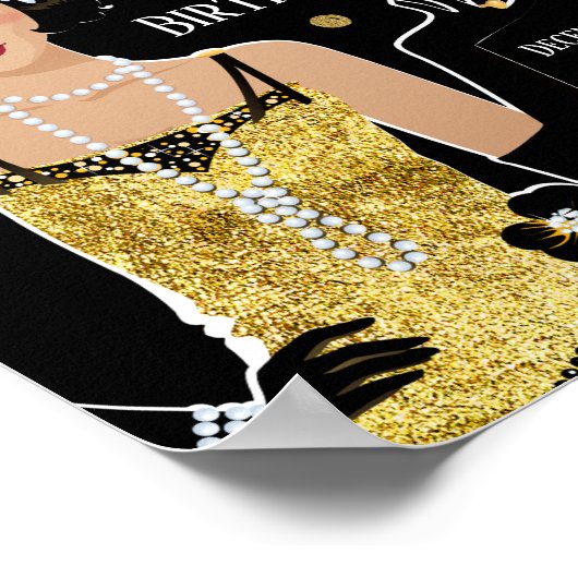 1920 flapper girl gatsby welkomstbord poster (Hoek)