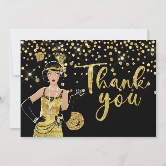 1920 flapper girl  Thank You Card Bedankkaart (Voorkant)