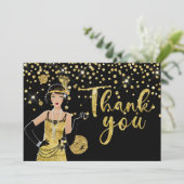1920 flapper girl  Thank You Card Bedankkaart (Staand voorkant)