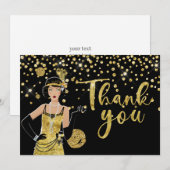 1920 flapper girl  Thank You Card Bedankkaart (Voorkant / Achterkant)