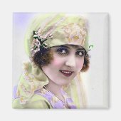 1920 Flapper in groen en Paarse Magneet (Voorkant)