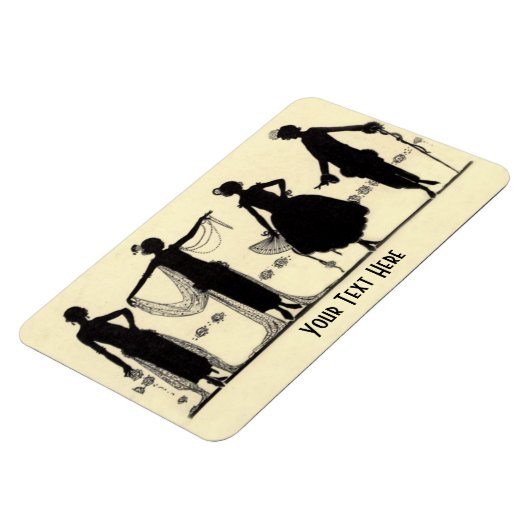 1920 Flapper Mode Silhouet Koelkast Magneet (Linkerzijde)