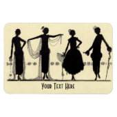 1920 Flapper Mode Silhouet Koelkast Magneet (Horizontaal)