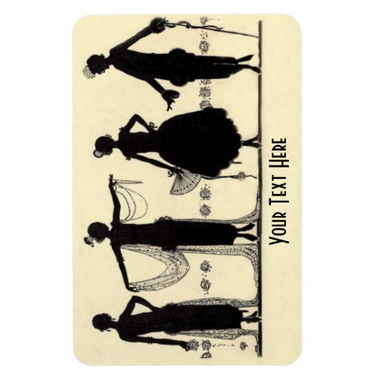 1920 Flapper Mode Silhouet Koelkast Magneet (Verticaal)