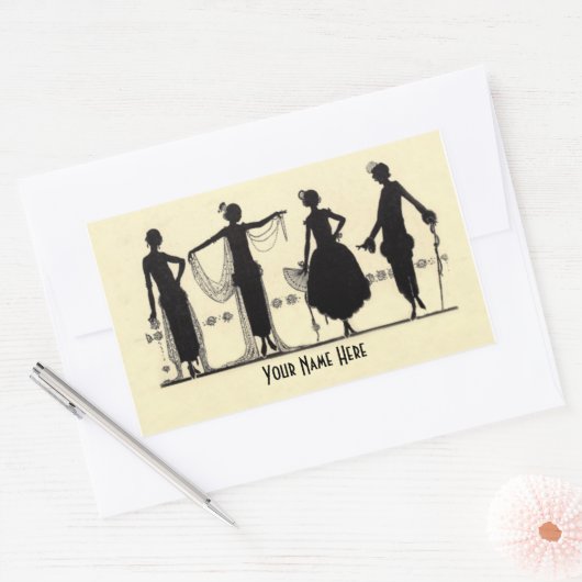 1920 Flapper Mode Silhouet Stickers (Envelop)