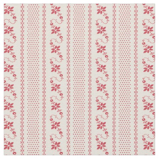 1920 Flower-and-Dot Stripes Stof (Close Up)