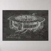 1920 Flying Machine Airplane Patent Drawing Print (Voorkant)