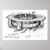 1920 Flying Machine Airplane Patent Drawing Print (Voorkant)