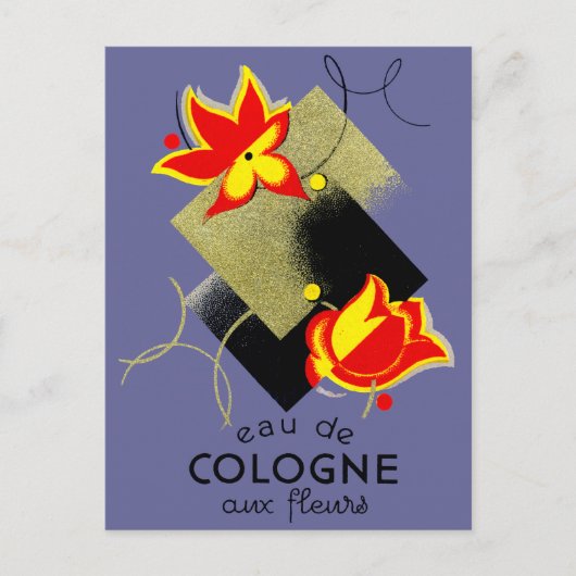 1920 Franse Floral parfum Briefkaart (Voorkant)