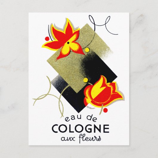 1920 Franse Floral parfum Briefkaart (Voorkant)