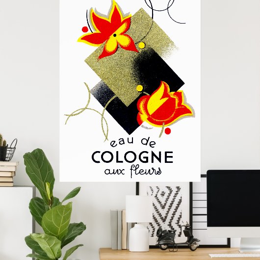 1920 Franse Floral parfum Poster (Thuiskantoor)