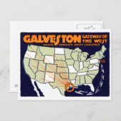 1920 Galveston Texas Poster Briefkaart (Voorkant / Achterkant)