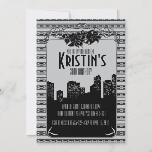 1920, Gatsby Party Invitations Kaart (Voorkant)