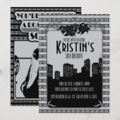 1920, Gatsby Party Invitations Kaart (Voorkant / Achterkant)