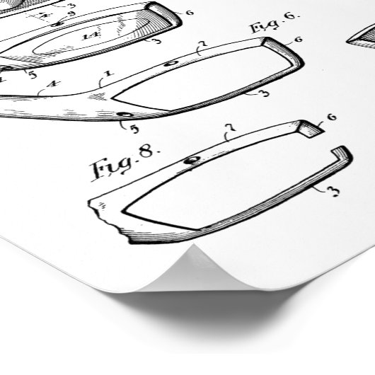 1920 Golf Club Head Design Patent Art Print (Hoek)