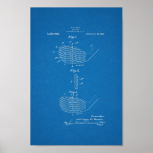 1920  Golf Club Patent Blueprint Art Print