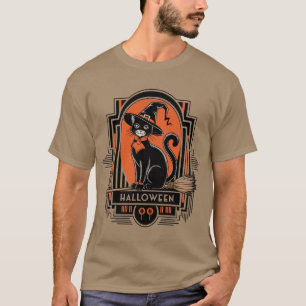 1920 Halloween zwarte kat heks T-shirt