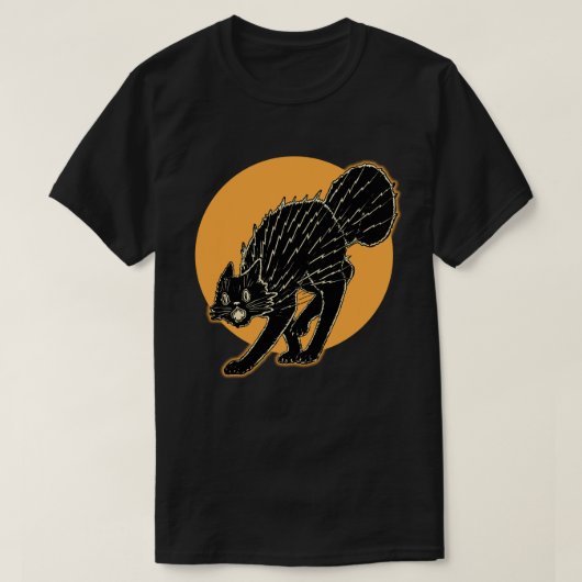 1920 Halloween zwarte kat T-shirt (Design voorkant)
