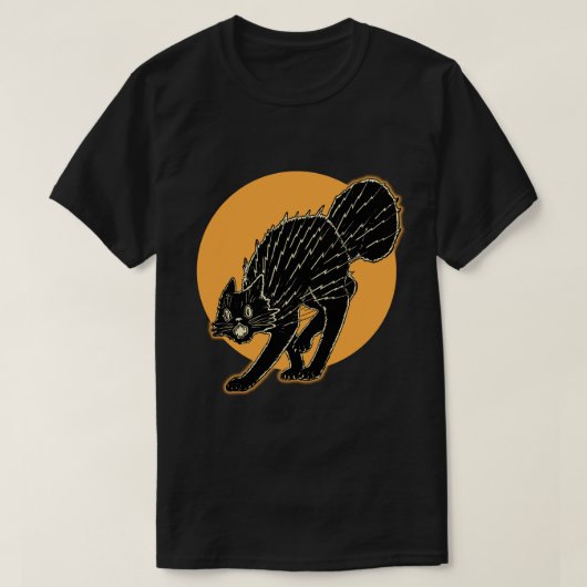 1920 Halloween zwarte kat T-shirt (Design voorkant)