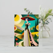 1920. Haute couture mode Folie Feestdagen Briefkaart (Staand Voorkant)