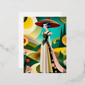 1920. Haute couture mode Folie Feestdagen Briefkaart (Voorkant / Achterkant)