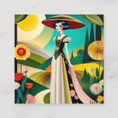 1920. Haute couture  mode Vierkante Visitekaartje (Voorkant)