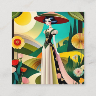 1920. Haute couture  mode Vierkante Visitekaartje