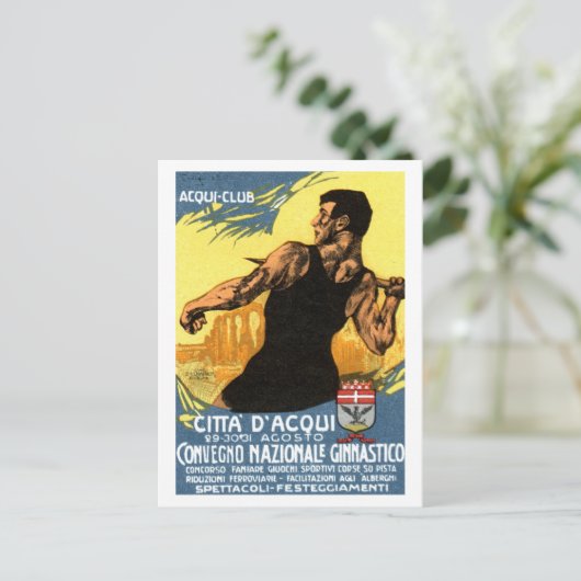 1920 Italiaans Poster voor de gymnastiek Briefkaart (Staand voorkant)
