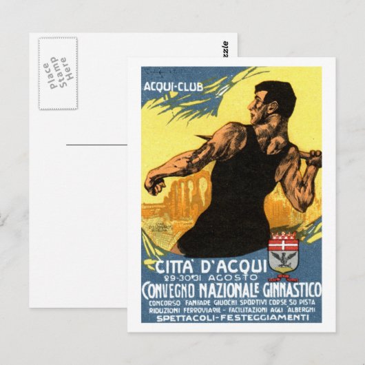 1920 Italiaans Poster voor de gymnastiek Briefkaart (Voorkant / Achterkant)