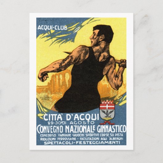 1920 Italiaans Poster voor de gymnastiek Briefkaart (Voorkant)