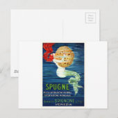 1920 Italiaanse Zeemeermin met Sponge Adverteren P Briefkaart (Voorkant / Achterkant)